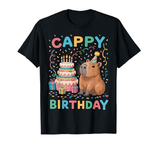 Lustiger Cappy Geburtstag Capybara Jungen Mädchen Kinder Geburtstagsparty T-Shirt von Capybara Birthday For Boys And Girls