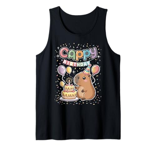 Süße Capybara Geburtstags-Cappy Geburtstagsparty Jungen Mädchen Kinder Tank Top von Capybara Birthday For Boys And Girls