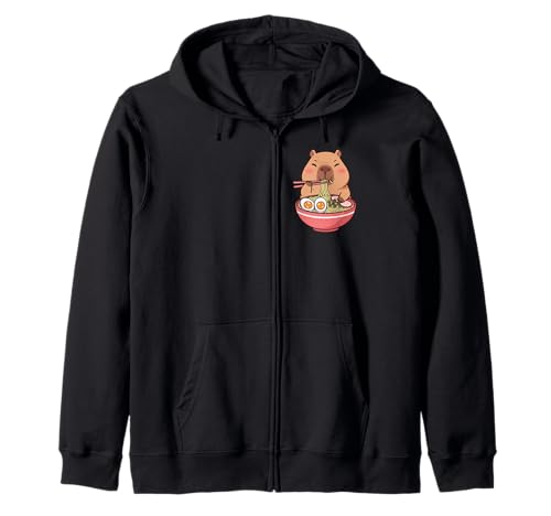 Süße Capybara Ramen Kawaii Kinder Jungen Mädchen Cool Anime Teen Kapuzenjacke von Capybara Clothes for Girls Funny Animal Graphic