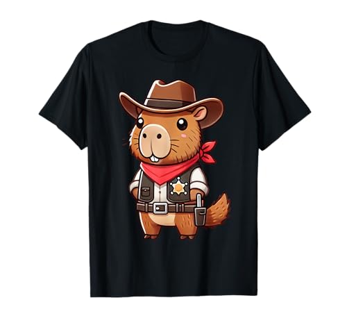 Capybara Cowboy Lustiges Kostüm Sheriff Herren Damen Kinder T-Shirt von Capybara Cowboy byAxisone