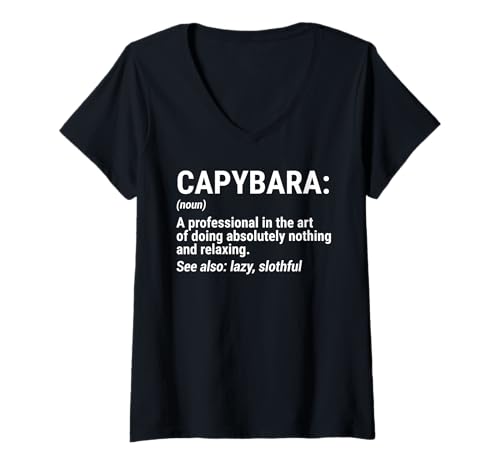 Damen Capybara Definition Funny Capybara T-Shirt mit V-Ausschnitt Damen Capybara Definition Funny Capybara T-Shirt mit V-Ausschnitt von Capybara Definition Funny Capybara Apparel