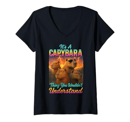 Damen It's A Capybara Thing You Wouldnt Understand T-Shirt mit V-Ausschnitt Damen It's A Capybara Thing You Wouldnt Understand T-Shirt mit V-Ausschnitt von Capybara Design