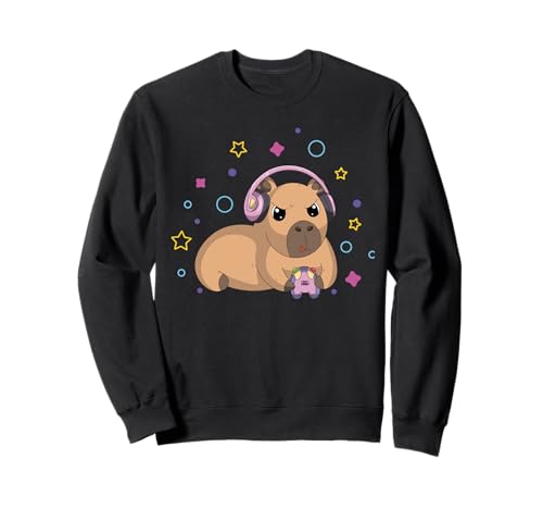 Süße Capybara-Gaming-Joystick-Videospiele für Mädchen Pew Gamer Sweatshirt Süße Capybara-Gaming-Joystick-Videospiele für Mädchen Pew Gamer Sweatshirt von Capybara Gamer Merch Gifts