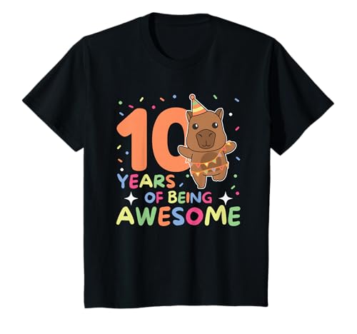 Capybara zum 10. Geburtstag für Kinder zehn Jahre alt T-Shirt von Capybara Geburtstags Geschenk süße Tiere