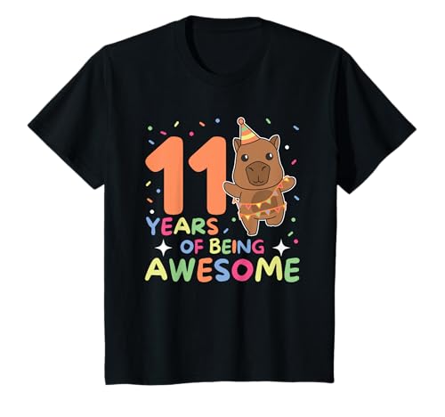 Capybara zum 11. Geburtstag für Kinder elf Jahre alt T-Shirt Capybara zum 11. Geburtstag für Kinder elf Jahre alt T-Shirt von Capybara Geburtstags Geschenk süße Tiere
