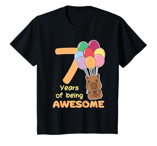 Kinder Capybara zum 7. Geburtstag Kinder sieben Jahre alt Capybara T-Shirt Kinder Capybara zum 7. Geburtstag Kinder sieben Jahre alt Capybara T-Shirt von Capybara Geburtstags Geschenk süße Tiere