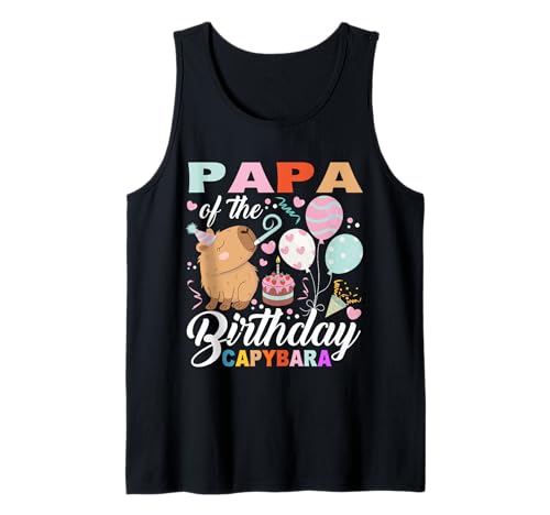 Papa des Geburtstags Capybara Mädchen Geburtstag Party Familie Kinder Tank Top von Capybara Girl Boys Lovers Birthday Kid Family