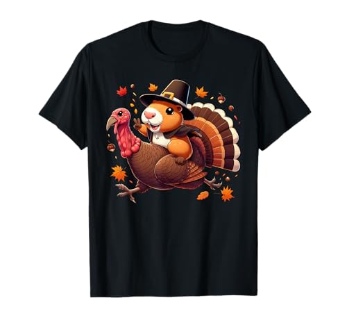 Lustige Capybara Türkei Herbst Thanksgiving Damen Herren Kinder T-Shirt Lustige Capybara Türkei Herbst Thanksgiving Damen Herren Kinder T-Shirt von Capybara Lovers Thanksgiving Outfits for Boy Girl