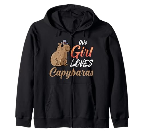 Capybara Fans THIS GIRL LOVES CAPYBARAS Lustig Wasserschwein Kapuzenjacke Capybara Fans THIS GIRL LOVES CAPYBARAS Lustig Wasserschwein Kapuzenjacke von Capybara Lustig Geschenk Wasserschwein Shirt