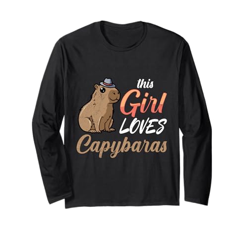 Capybara Fans THIS GIRL LOVES CAPYBARAS Lustig Wasserschwein Langarmshirt von Capybara Lustig Geschenk Wasserschwein Shirt