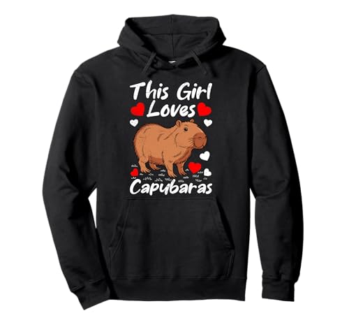 Capybara Fans THIS GIRL LOVES CAPYBARAS Lustig Wasserschwein Pullover Hoodie von Capybara Lustig Geschenk Wasserschwein Shirt
