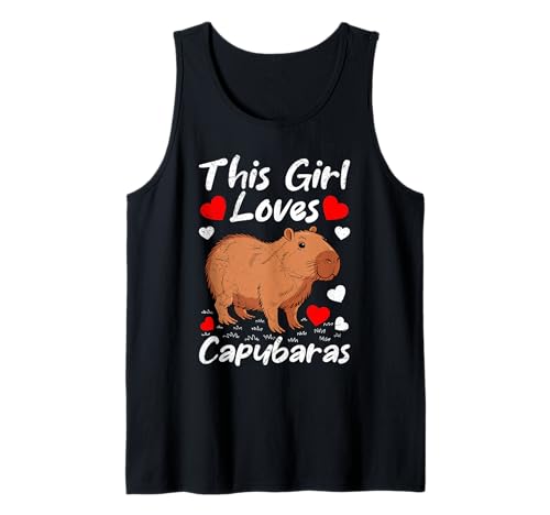 Capybara Fans THIS GIRL LOVES CAPYBARAS Lustig Wasserschwein Tank Top von Capybara Lustig Geschenk Wasserschwein Shirt