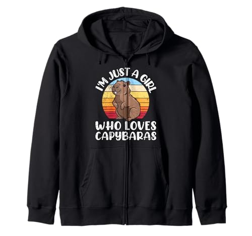 Wasserschwein JUST A GIRL WHO LOVES CAPYBARAS Capybara Kapuzenjacke von Capybara Lustig Geschenk Wasserschwein Shirt