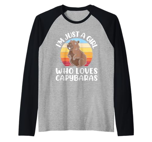 Wasserschwein JUST A GIRL WHO LOVES CAPYBARAS Capybara Raglan Wasserschwein JUST A GIRL WHO LOVES CAPYBARAS Capybara Raglan von Capybara Lustig Geschenk Wasserschwein Shirt