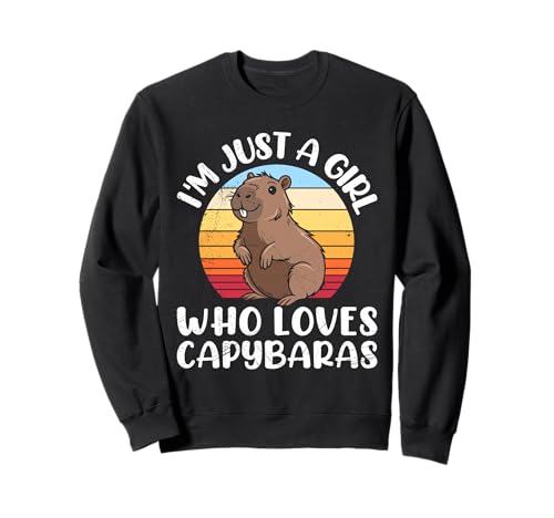 Wasserschwein JUST A GIRL WHO LOVES CAPYBARAS Capybara Sweatshirt von Capybara Lustig Geschenk Wasserschwein Shirt
