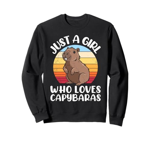 Wasserschwein JUST A GIRL WHO LOVES CAPYBARAS Capybara Sweatshirt von Capybara Lustig Geschenk Wasserschwein Shirt