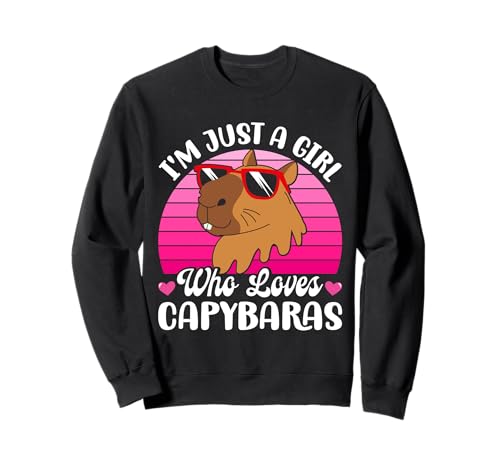 Wasserschwein Kostüm JUST A GIRL WHO LOVES CAPYBARAS Sweatshirt von Capybara Lustig Geschenk Wasserschwein Shirt