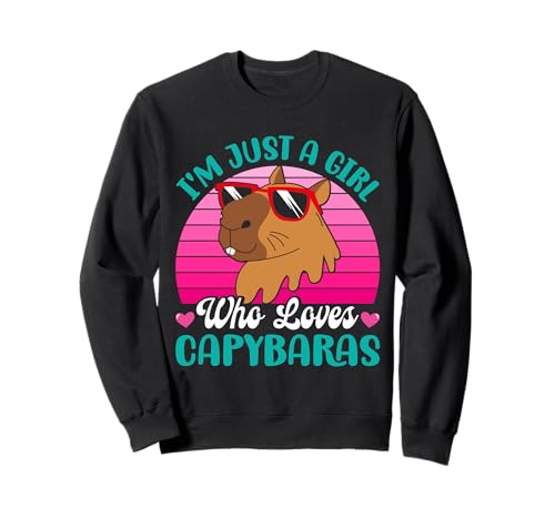Wasserschwein Kostüm JUST A GIRL WHO LOVES CAPYBARAS Sweatshirt von Capybara Lustig Geschenk Wasserschwein Shirt
