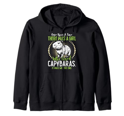 Wasserschwein THERE WAS A GIRL WHO LOVED CAPYBARAS Liebhaber Kapuzenjacke von Capybara Lustig Geschenk Wasserschwein Shirt