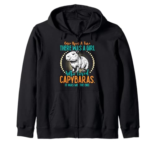 Wasserschwein THERE WAS A GIRL WHO LOVED CAPYBARAS Liebhaber Kapuzenjacke Wasserschwein THERE WAS A GIRL WHO LOVED CAPYBARAS Liebhaber Kapuzenjacke von Capybara Lustig Geschenk Wasserschwein Shirt