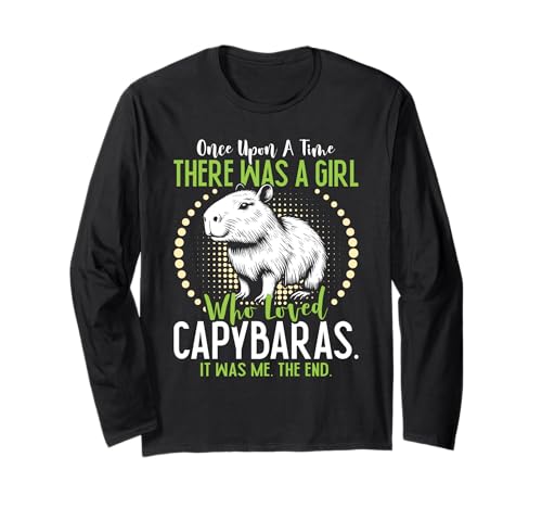 Wasserschwein THERE WAS A GIRL WHO LOVED CAPYBARAS Liebhaber Langarmshirt von Capybara Lustig Geschenk Wasserschwein Shirt