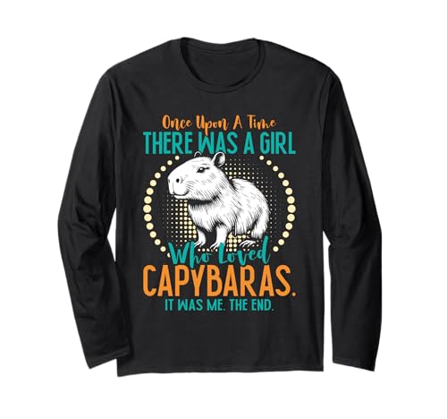 Wasserschwein THERE WAS A GIRL WHO LOVED CAPYBARAS Liebhaber Langarmshirt Wasserschwein THERE WAS A GIRL WHO LOVED CAPYBARAS Liebhaber Langarmshirt von Capybara Lustig Geschenk Wasserschwein Shirt