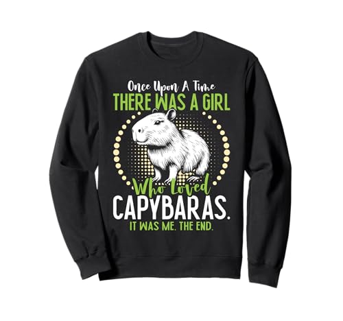Wasserschwein THERE WAS A GIRL WHO LOVED CAPYBARAS Liebhaber Sweatshirt von Capybara Lustig Geschenk Wasserschwein Shirt