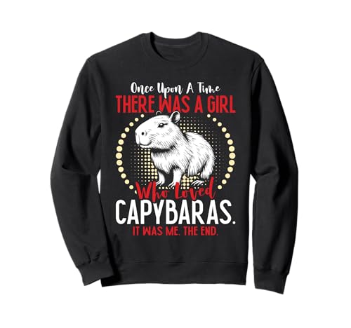 Wasserschwein THERE WAS A GIRL WHO LOVED CAPYBARAS Liebhaber Sweatshirt von Capybara Lustig Geschenk Wasserschwein Shirt