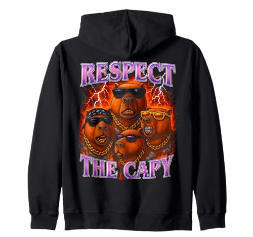 Capybara Lustiges T-Shirt für Jungen und Y2K Men Respect The Capy Kapuzenjacke Capybara Lustiges T-Shirt für Jungen und Y2K Men Respect The Capy Kapuzenjacke von Capybara Nation