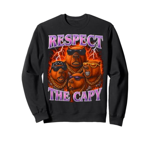 Capybara Lustiges T-Shirt für Jungen und Y2K Men Respect The Capy Sweatshirt Capybara Lustiges T-Shirt für Jungen und Y2K Men Respect The Capy Sweatshirt von Capybara Nation