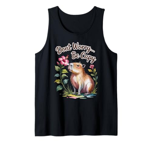 Don't Worry... Be Capy Capybara Mädchen Jungen Kinder Frauen Tank Top von Capybara Peaceful