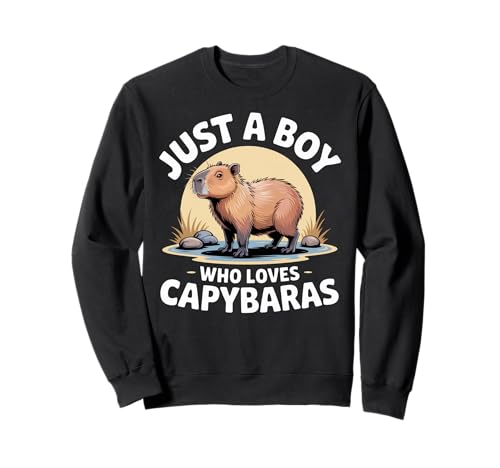 Capybara Rodents Kids Just A Boy Who Loves Capybaras Sweatshirt von Capybara Respect The Wildlife Animal Clothing Co.