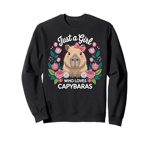 Capybara Rodents Kids Just A Girl Who Loves Capybaras Sweatshirt von Capybara Respect The Wildlife Animal Clothing Co.