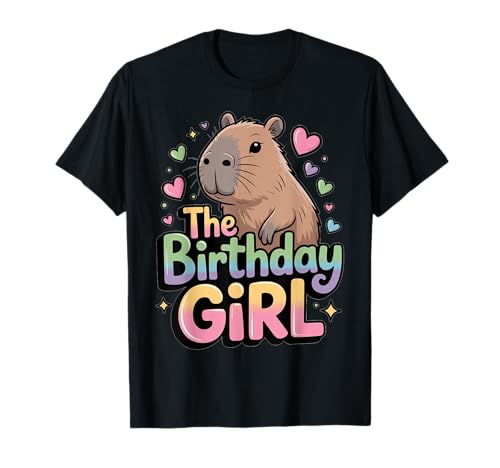 Capybara Geburtstag Mädchen Party Capy Kinder Mädchen Frauen Capybara T-Shirt von Capybara Tees NYC
