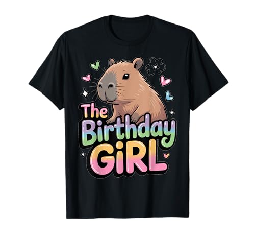 Capybara Geburtstag Mädchen Party Capy Kinder Mädchen Frauen Capybara T-Shirt von Capybara Tees NYC