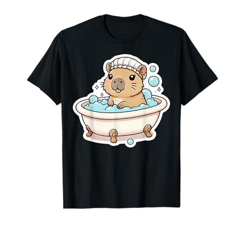 Capybara Schaumbad Self Care Verwöhnen Sie Sich selbst Kinder T-Shirt von Capybara Tees NYC