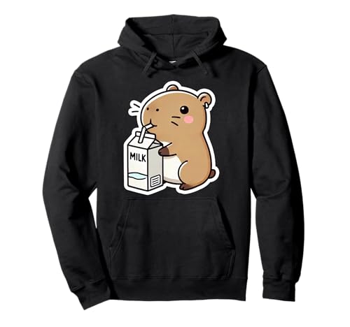 Capybara Trinkmilch Kawaii Cute Moo Kids Pullover Hoodie von Capybara Tees NYC
