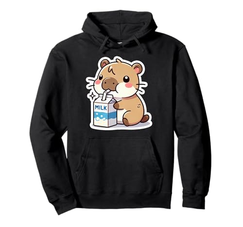 Capybara Trinkmilch Kawaii Cute Moo Kids Pullover Hoodie von Capybara Tees NYC