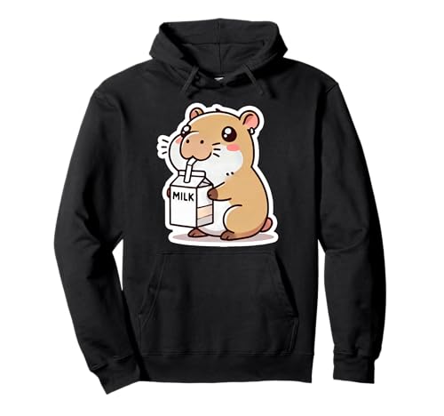 Capybara Trinkmilch Kawaii Cute Moo Kids Pullover Hoodie von Capybara Tees NYC