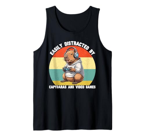 Leicht abgelenkt von Capybaras und Videospielen Kinder Jungen Tank Top von Capybara Video Game Lover for Boys Men Kids