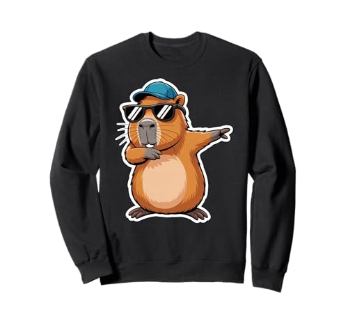 Cute Dabbing Capybara Animal Boys Men Toddler Kids Sweatshirt von Capybara Wildlife Animal Pine Tree Clothing Co.