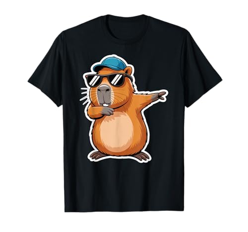 Cute Dabbing Capybara Animal Boys Men Toddler Kids T-Shirt von Capybara Wildlife Animal Pine Tree Clothing Co.