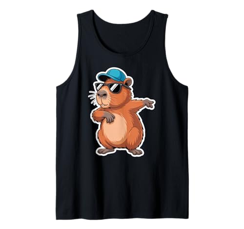 Cute Dabbing Capybara Animal Boys Men Toddler Kids Tank Top von Capybara Wildlife Animal Pine Tree Clothing Co.