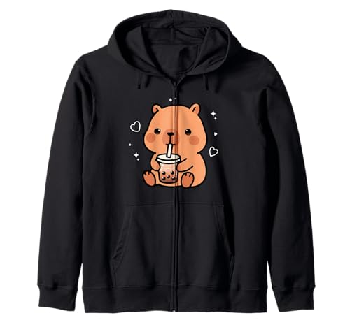 Kawaii Capybara Boba Bubble Tea Cute Anime Mädchen Jungen Teens Kapuzenjacke von Capybara lover Boba bubble tea Girls Boys Teens