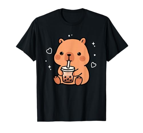 Kawaii Capybara Boba Bubble Tea Cute Anime Mädchen Jungen Teens T-Shirt von Capybara lover Boba bubble tea Girls Boys Teens