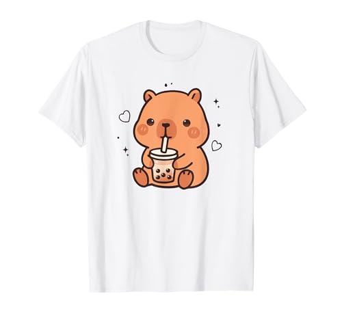 Kawaii Capybara Boba Bubble Tea Cute Anime Mädchen Jungen Teens T-Shirt von Capybara lover Boba bubble tea Girls Boys Teens