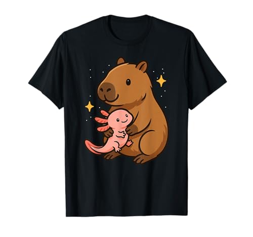 Capybara Axolotl Tierliebhaber Zoo Day Jungen Mädchen Kinder T-Shirt von CapybaraAxis1