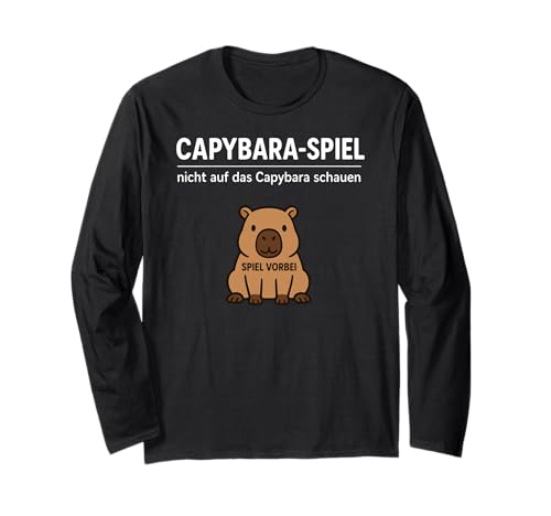 Funny Capybara Animal Lover Don't Look Game Over Boys Girls Langarmshirt von CapybaraAxis1