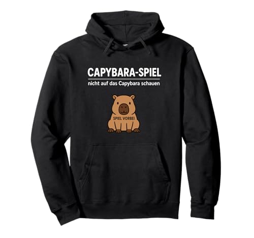Funny Capybara Animal Lover Don't Look Game Over Boys Girls Pullover Hoodie von CapybaraAxis1