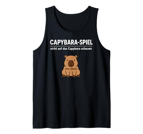 Funny Capybara Animal Lover Don't Look Game Over Boys Girls Tank Top von CapybaraAxis1